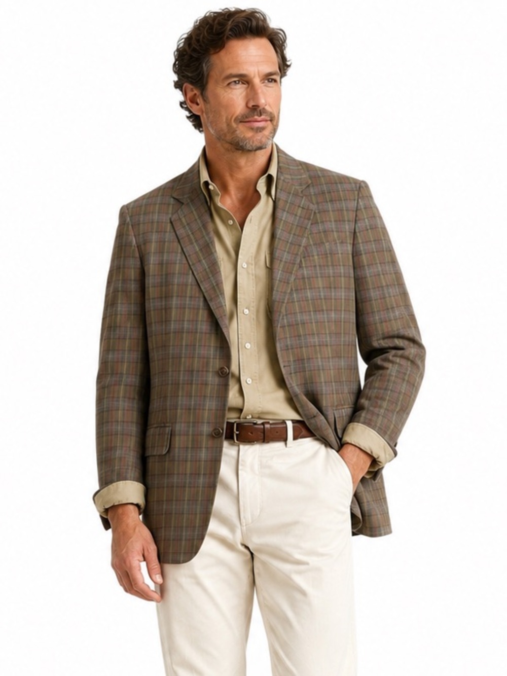 Vintage BANANA REPUBLIC Adventure Outfitters Plaid Cotton Blazer Jacket M Safari